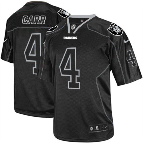 Men's Limited Derek Carr Nike Jersey Lights Out Black - #4 NFL Oakland Raiders